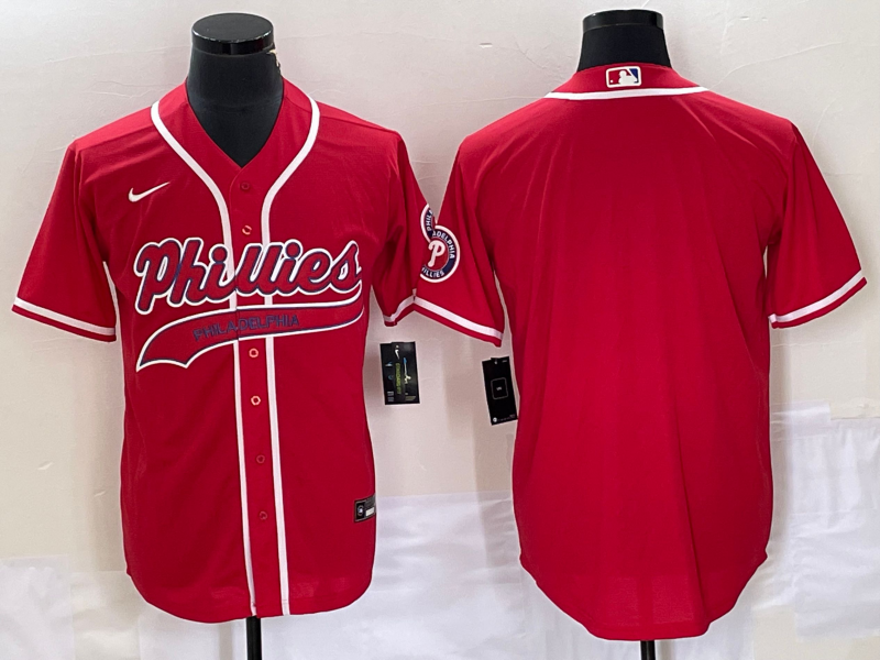 Men's Philadelphia Phillies Red Blank Jersey Joint Edition